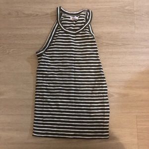 Madewell Knit Green and Whire Tank
